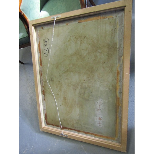 1036 - Irish School Abstract Painting Contained Within Silvergilt Frame Oil on Board Exhibition Number Vers... 