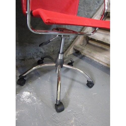 1037 - Modern Desk Armchair with Chrome Plated Swivel Base