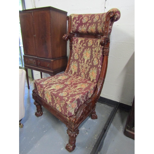 1042 - Generous Form Mahogany Framed Side Chair Thomas Hope Design Well Carved Throughout Approximately 5ft... 