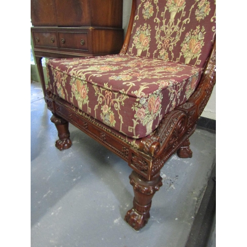 1042 - Generous Form Mahogany Framed Side Chair Thomas Hope Design Well Carved Throughout Approximately 5ft... 