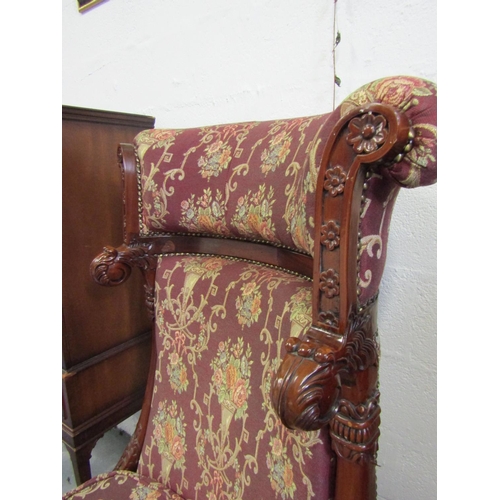 1042 - Generous Form Mahogany Framed Side Chair Thomas Hope Design Well Carved Throughout Approximately 5ft... 