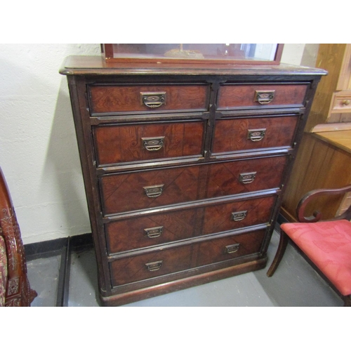 1045 - Victorian Pine Chest of Two Short and Four Long Drawers Panelled Sides and Front Approximately 44 In... 