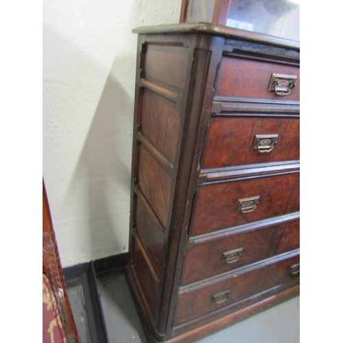 1045 - Victorian Pine Chest of Two Short and Four Long Drawers Panelled Sides and Front Approximately 44 In... 