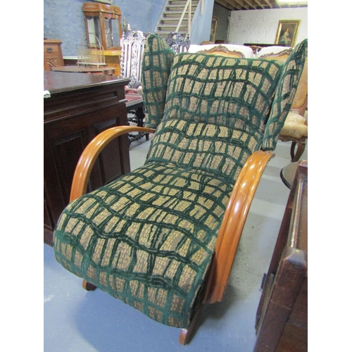 1050 - Vintage Full Size Armchair Newly Upholstered with Adjustable Back Original Condition Newly Upholster... 