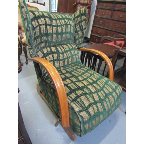 1050 - Vintage Full Size Armchair Newly Upholstered with Adjustable Back Original Condition Newly Upholster... 