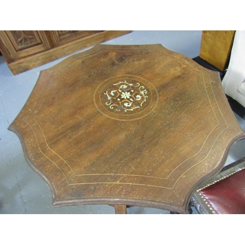 1055 - Antique Rosewood Shaped Top Centre Table with Undertier Approximately 2ft 6 Inches Diameter x 30 Inc... 