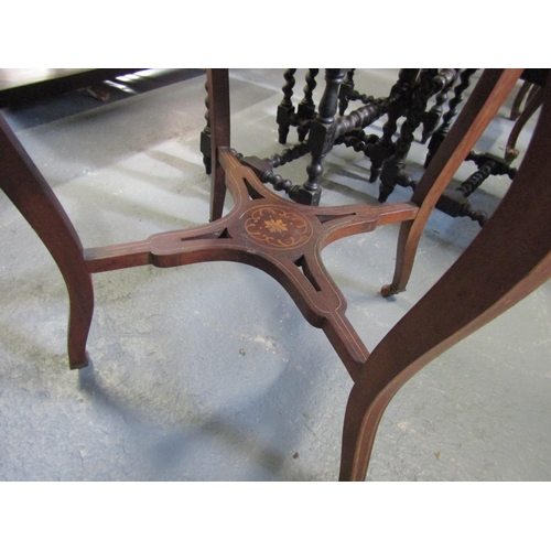 1055 - Antique Rosewood Shaped Top Centre Table with Undertier Approximately 2ft 6 Inches Diameter x 30 Inc... 