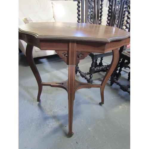 1055 - Antique Rosewood Shaped Top Centre Table with Undertier Approximately 2ft 6 Inches Diameter x 30 Inc... 