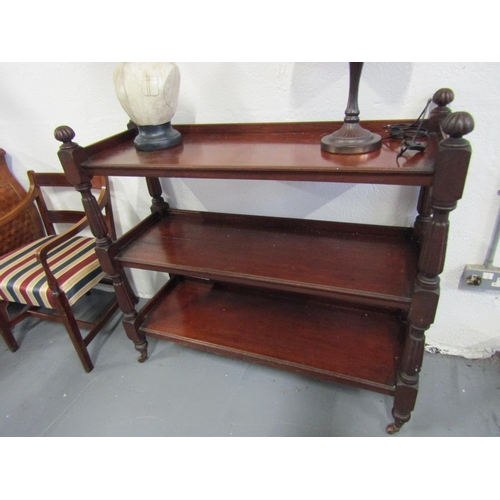 1071 - William IV Mahogany Three Tier Dumb Waiter Approximately 5ft Wide