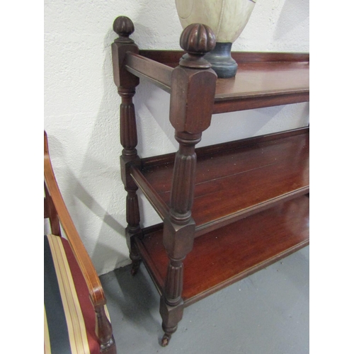 1071 - William IV Mahogany Three Tier Dumb Waiter Approximately 5ft Wide