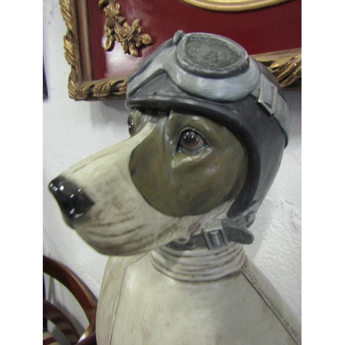 1072 - Bust of Dog with Pilots Goggles and Helmet Approximately 17 Inches High