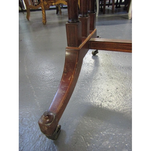 1078 - Regency Figured Mahogany Sofa Table with Tri Pillar End Supports Twin Drawers Attractively Detailed ... 