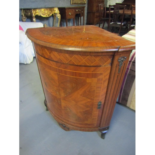 1080 - Antique Corner Cabinet with Single Cupboard Door Crossbanded Decoration to Top Ormolu Mounts Approxi... 