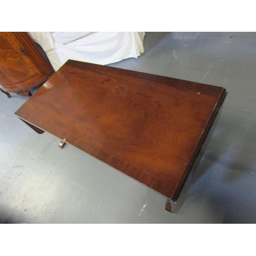 1082 - Mahogany Drop Leaf Coffee Table Figured Mahogany Crossbanded Decoration Approximately 4ft Wide x 16 ... 