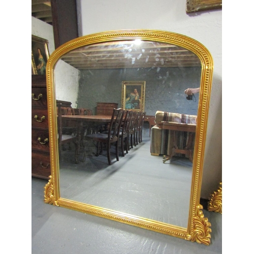 1085 - Carved Gilded Overmantle Mirror 54 Inches Wide x 5ft High