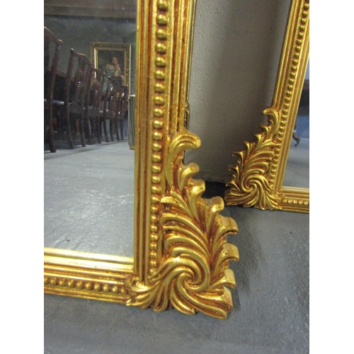 1085 - Carved Gilded Overmantle Mirror 54 Inches Wide x 5ft High