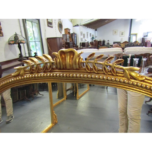 1086 - Carved Gilded Overmantle Mirror with Upper Carved Decoration Approximately 46 Inches Wide x 5ft High