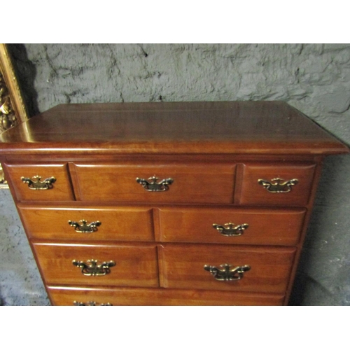 1090 - Mahogany Tall Chest of Two Short and Eight Long Drawers Above Shaped Bracket Supports Approximately ... 