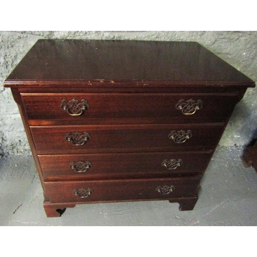 1091 - Mahogany Chest of Four Long Drawers Approximately 30 Inches Wide x 29 Inches High