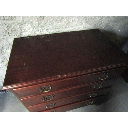 1091 - Mahogany Chest of Four Long Drawers Approximately 30 Inches Wide x 29 Inches High