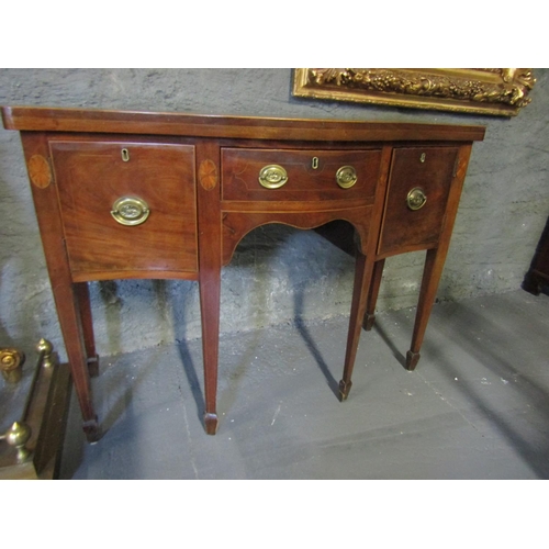 1094 - Regency Marquetry Decorated Mahogany Serpentine Front Sideboard Approximately 4ft 6 Inches Wide