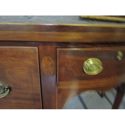 1094 - Regency Marquetry Decorated Mahogany Serpentine Front Sideboard Approximately 4ft 6 Inches Wide