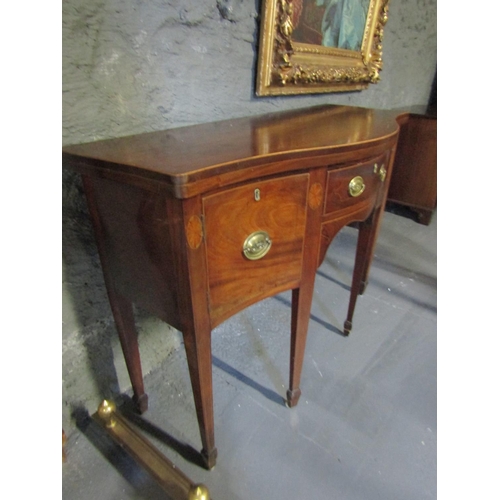 1094 - Regency Marquetry Decorated Mahogany Serpentine Front Sideboard Approximately 4ft 6 Inches Wide