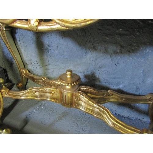 1095 - Marble Top Carved and Gilded Console Table Further Carved Freeze Above Shaped Cabriole Supports Appr... 