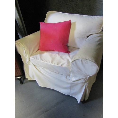 1097 - Modern Easy Armchair with Pink Cushion