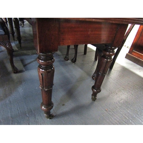 1099 - William IV Mahogany Dining Room Table Extending to Approximately 14ft Turned Supports Brass Cup Cast... 