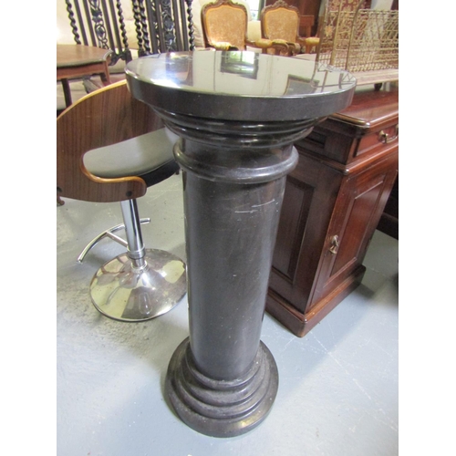 1100 - Carved and Polished Solid Marble Pedestal Circular Form Approximately 36 Inches High Top 12 Inches D... 