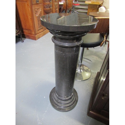 1100 - Carved and Polished Solid Marble Pedestal Circular Form Approximately 36 Inches High Top 12 Inches D... 