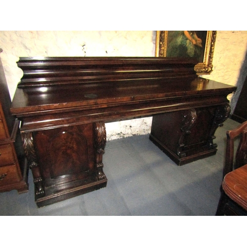 1110 - Irish William IV Figured Mahogany Sideboard of Generous Form Approximately 8ft Wide