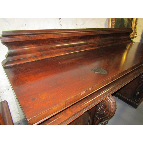 1110 - Irish William IV Figured Mahogany Sideboard of Generous Form Approximately 8ft Wide