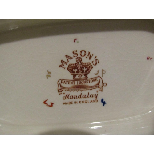 1113 - Masons Ironstone Mandalay Pattern Tureen with Original Cover and Base with Tureen Spoon