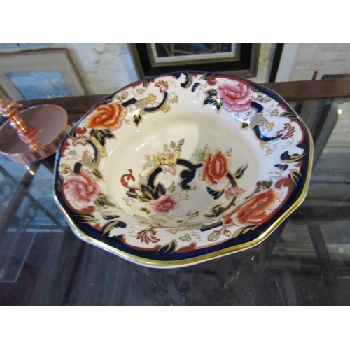 1114 - Masons Ironstone Mandalay Pattern Serving Bowl with Twin Side Carry Handle