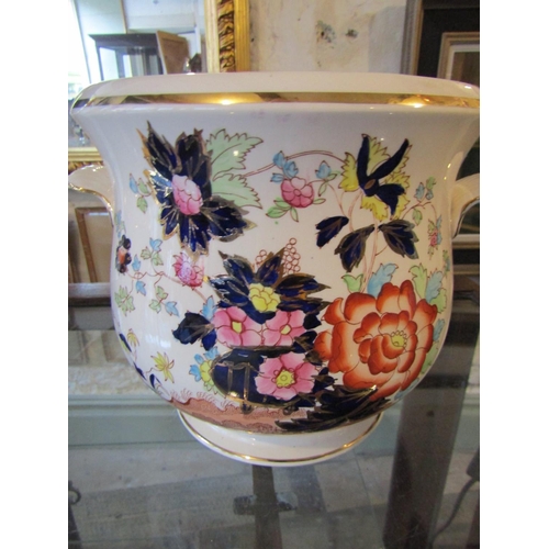 1116 - Masons Ironstone Mandalay Patter Ice Bucket Ice Pail of Generous Form Approximately 10 Inches High