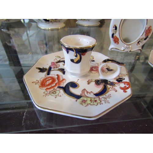 1121 - Two Masons Ironstone Mandalay Pattern Candle Rests with Candle Stands with Finger Rests and Masons I... 