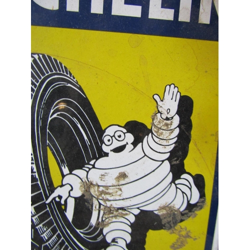 1134 - Michelin Enamel on Tin Garage Advertising Sign Approximately 10 Inches High