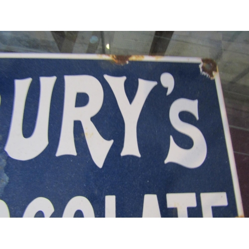 1135 - Cadburys Chocolate Advertising Sign Enamel on Tin Approximately 11 Inches Wide