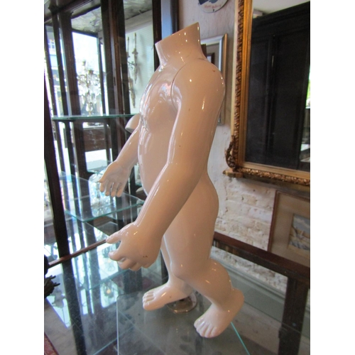 1137 - Vintage Italian Shop Child Form Mannequin Approximately 26 Inches High on Plate Glass Stand