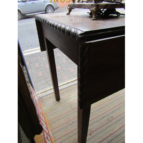 1142 - George III Chippendale Drop Leaf Table Single Long Drawer Chamfered Supports Approximately 18 Inches... 