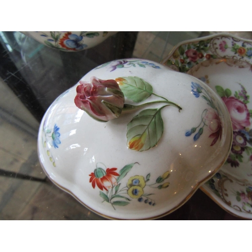 1153 - Two Pieces of Continental Fine Paste Porcelain Gilded and Floral Motif Decoration Bowl 5 Inches Wide... 