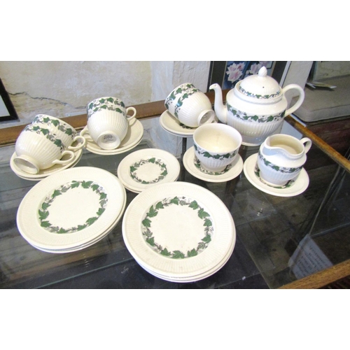 1155 - Wedgewood Porcelain Tea Set Including Teapot Milk Jug and Cream Bowl Quantity as Photographed