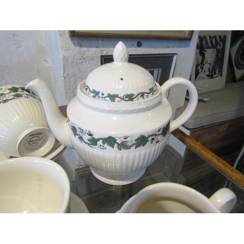 1155 - Wedgewood Porcelain Tea Set Including Teapot Milk Jug and Cream Bowl Quantity as Photographed