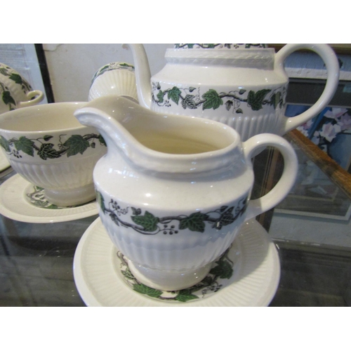 1155 - Wedgewood Porcelain Tea Set Including Teapot Milk Jug and Cream Bowl Quantity as Photographed