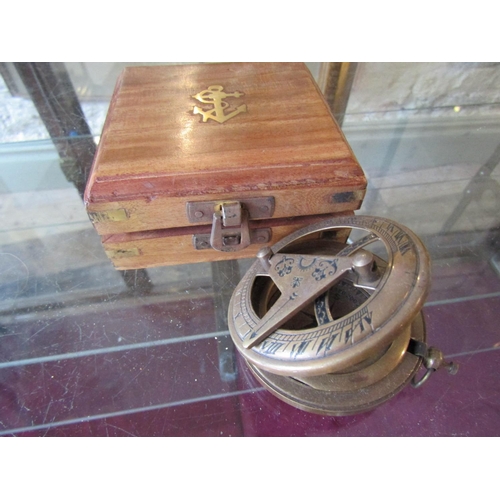 1158 - Maritime Compass Brass Bound with Original Carry Box