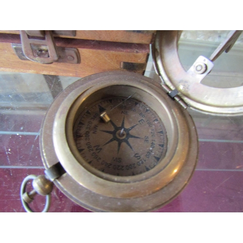 1158 - Maritime Compass Brass Bound with Original Carry Box