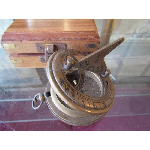 1158 - Maritime Compass Brass Bound with Original Carry Box