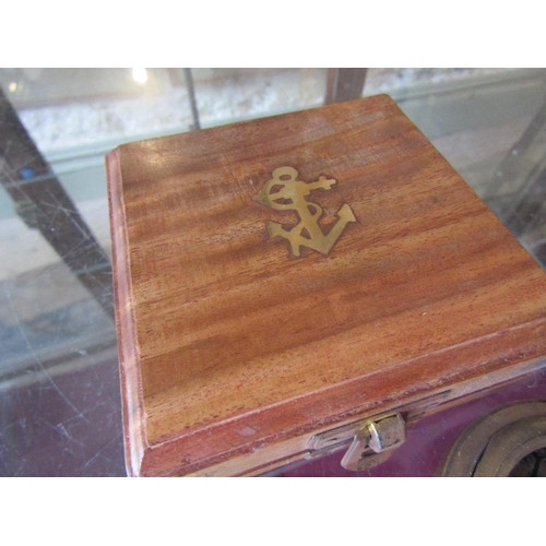 1158 - Maritime Compass Brass Bound with Original Carry Box